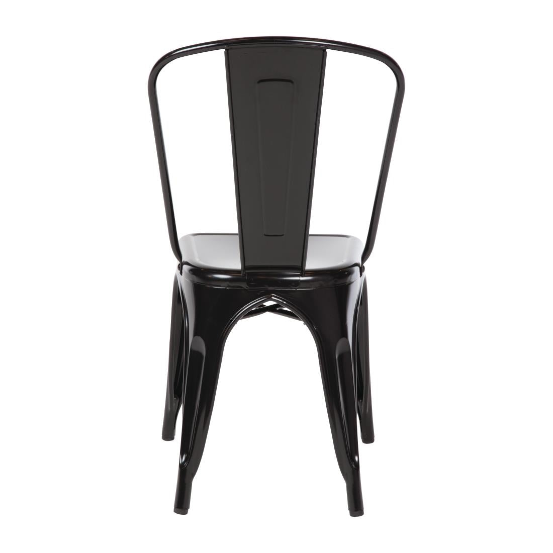 Bolero Black Steel Bistro Side Chair (Pack 4)