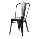 Bolero Black Steel Bistro Side Chair (Pack 4)