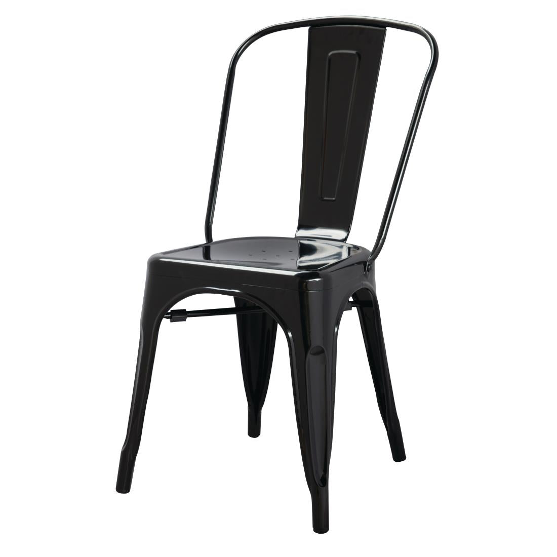 Bolero Black Steel Bistro Side Chair (Pack 4)