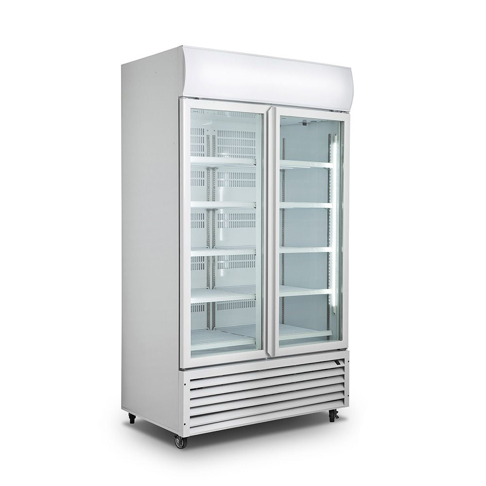 Double Glass Door Colourbond Upright Drink Fridge - LG-1000GT