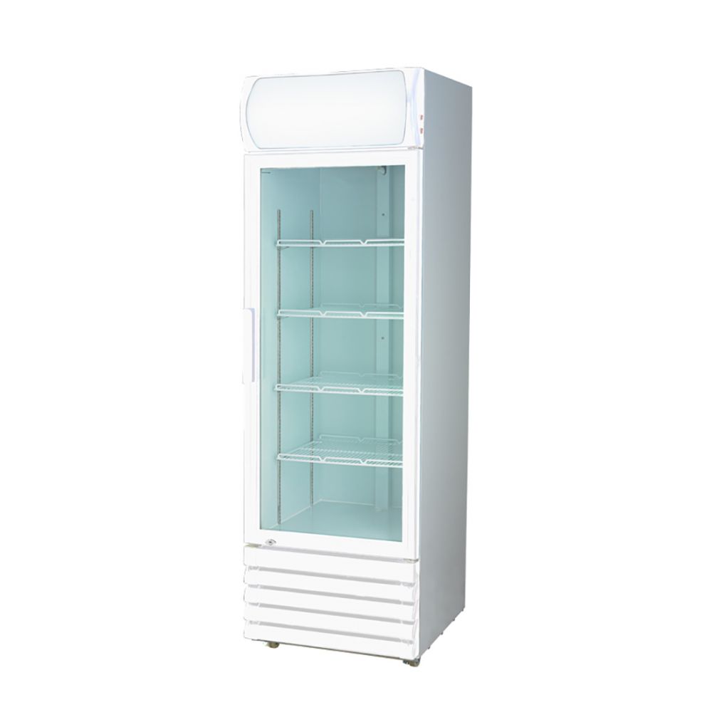 Thermaster 540L Single Glass Door Colourbond Upright Drink Fridge White LG-540P