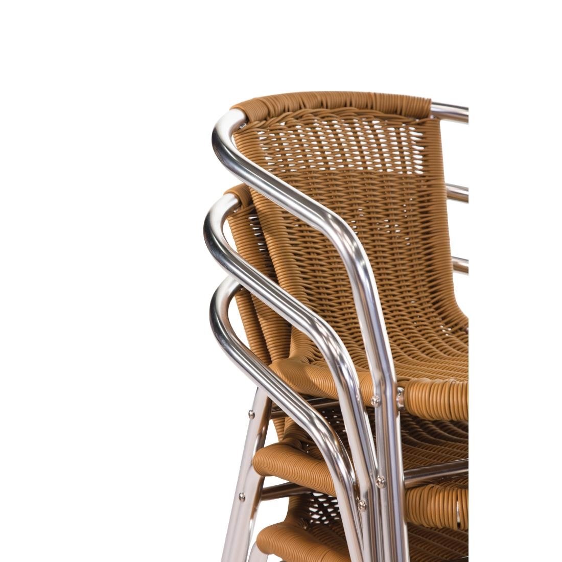 Natural Wicker Chair with Aluminium