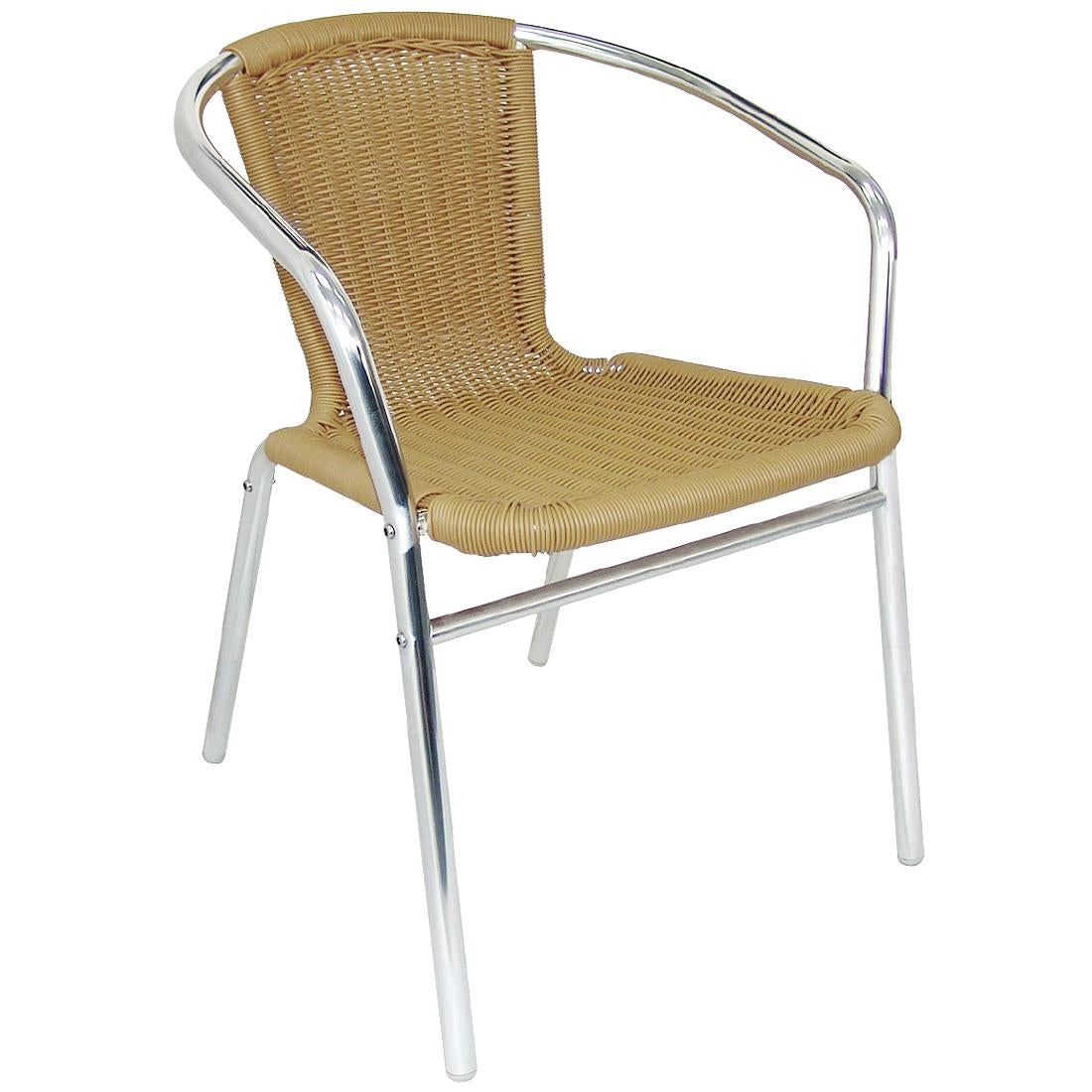 Natural Wicker Chair with Aluminium