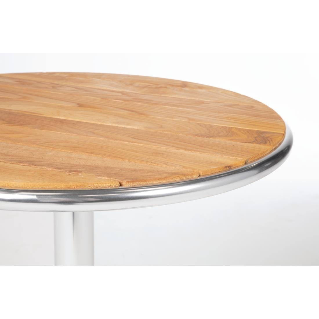 Bolero Round Pedestal Bistro Table Ash & Alu. Top - 600mm